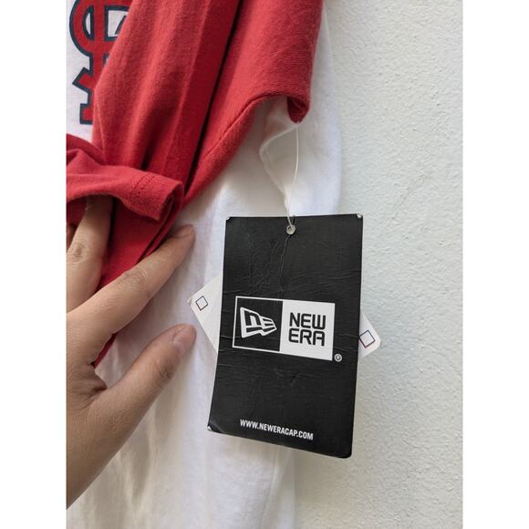 New Era Shirt St Louis Cardinals 3/4 Sleeve Red White Athleisure Sporty Sz XL - Picture 6 of 12